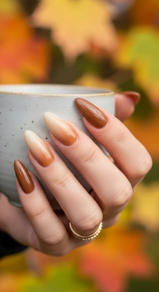 15 Must Try Trendy Back to School Nail Ideas 2026 7 coffee-latte-gradient