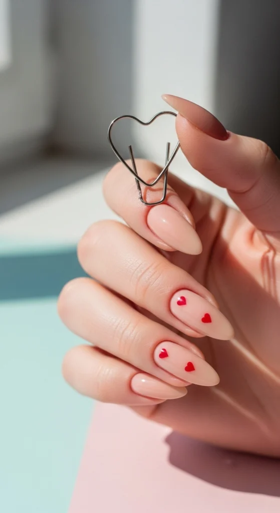 15 Must Try Trendy Back to School Nail Ideas 2026 14 micro-hearts-accent