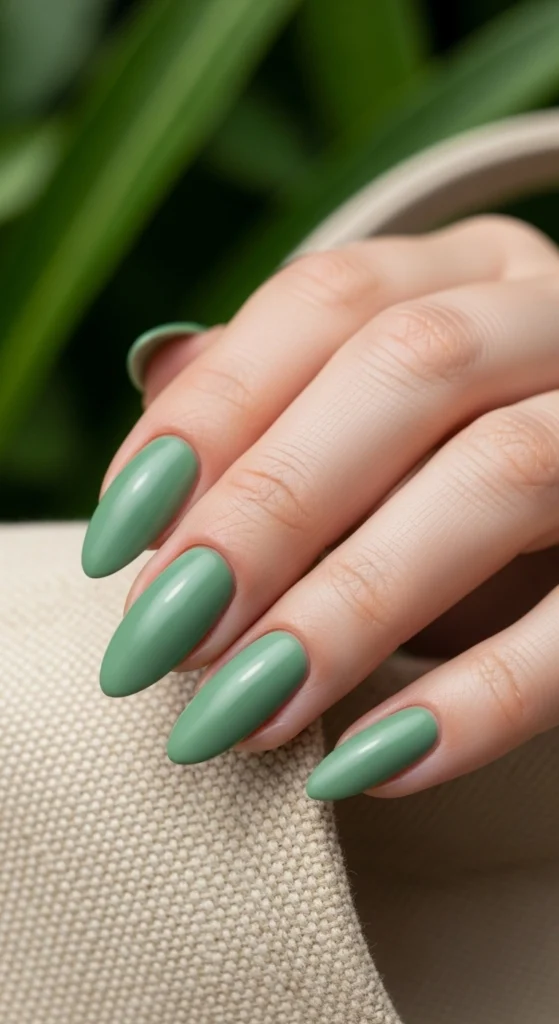 15 Must Try Trendy Back to School Nail Ideas 2026 13 sage-green-minimal-nails
