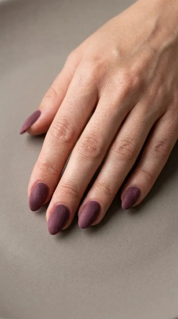 September Nails Inspiration: 13 Must-Try Manis That Scream Summer’s Final Glow 13 Dusty plum velvet nails with a soft dimensional suede-like finish