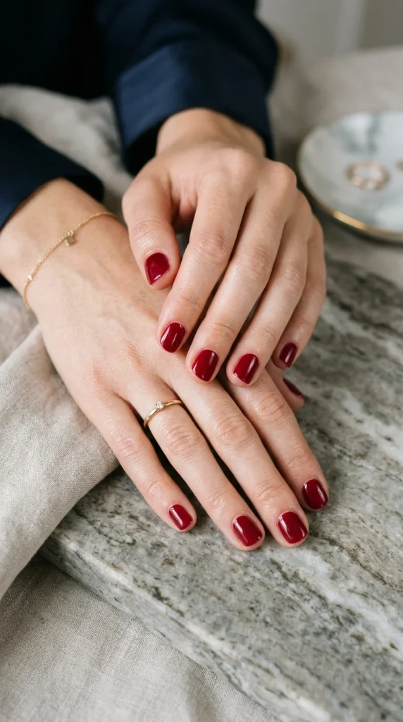 15 Red Nail Designs 2026: Cherry, Dark & Trendy Ideas You’ll Love 12 short cherry red nails glossy simple red nail design elegant manicure