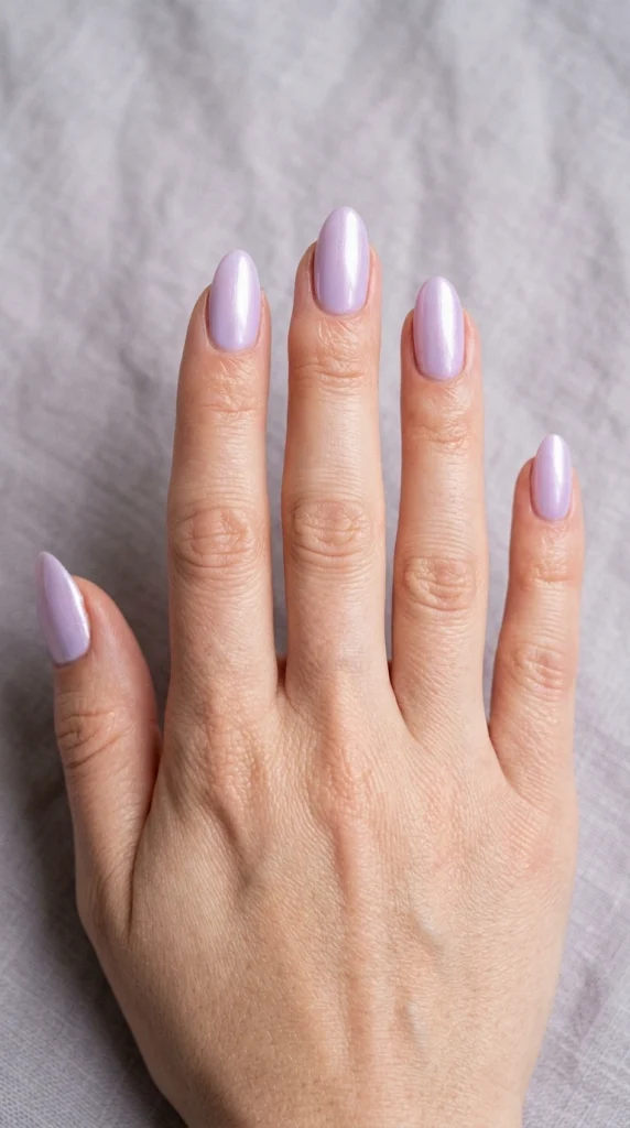 Summer Nail Colors 2026: 25 Trending Shades to Wear This Season 10 Soft lavender almond nails with a glossy finish, a dreamy pastel summer nail color trend for 2026.