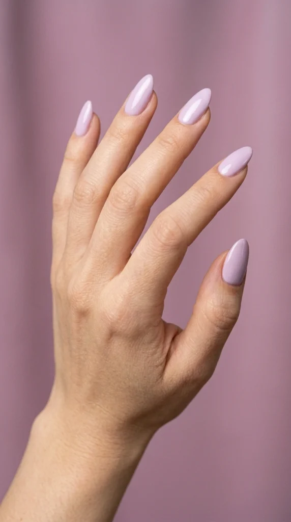 Summer Nail Colors 2026: 25 Trending Shades to Wear This Season 22 Delicate lilac almond nails with a glossy finish, a romantic pastel summer nail color trend for 2026.
