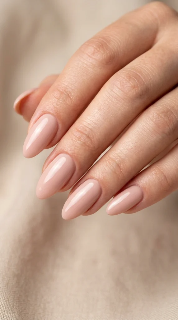 Summer Nail Colors 2026: 25 Trending Shades to Wear This Season 25 Soft rosy beige almond nails with a glossy finish, a timeless neutral summer nail color trend for 2026.